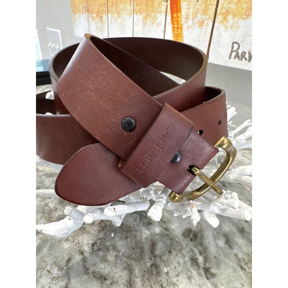 Carhartt Men's Journeyman Leather Belt,  top-grain cowhide leather‎ brass buckle